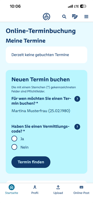 Dieses Bild ist eine Illustration einer Online-Terminbuchungs-Plattform
