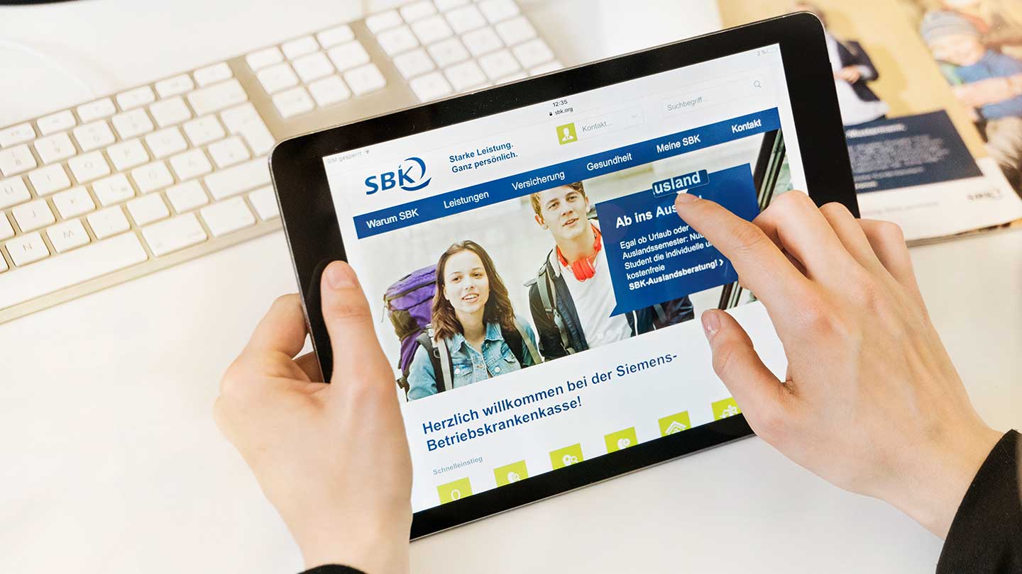 sbk.org auf Tablet geöffnet